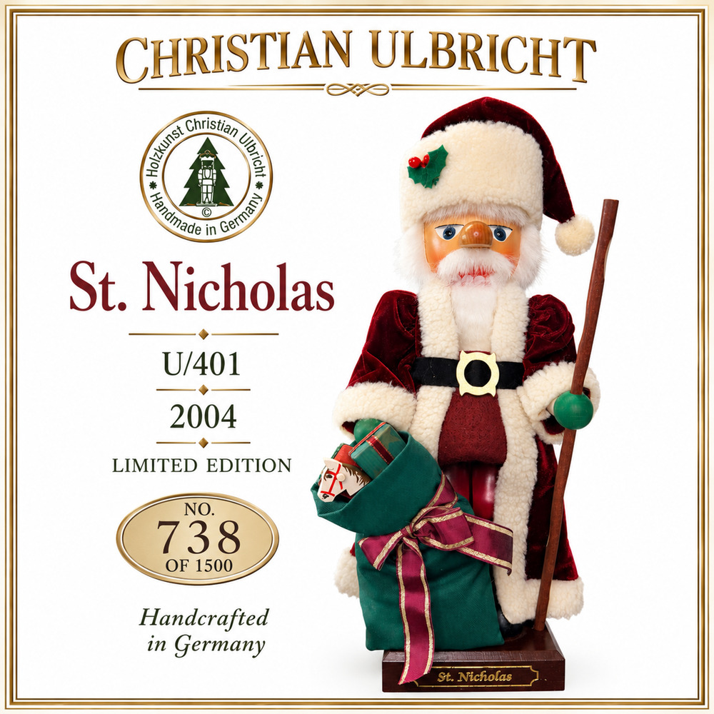 Christian Ulbricht St Nicholas Nutcracker 2004 Signed LE 738/1500 Germany 75th